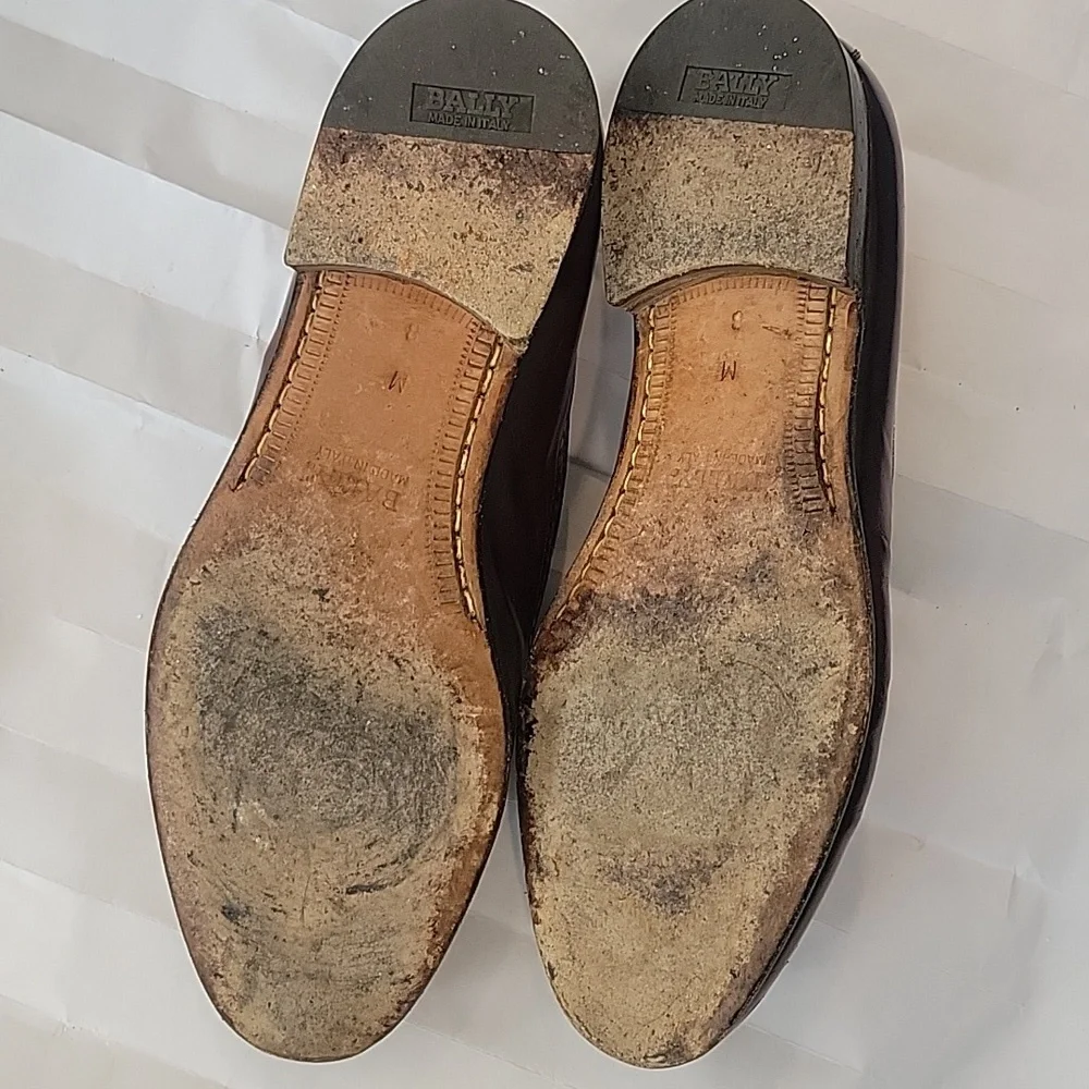 Bally Royce Tassle Crocodile Loafers Size 8M In Burgundy